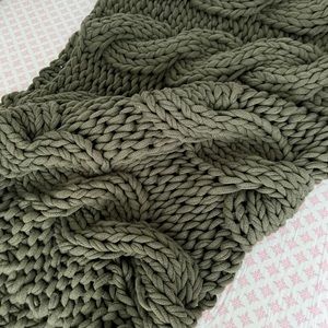 Chunky Handknit Throw Blanket